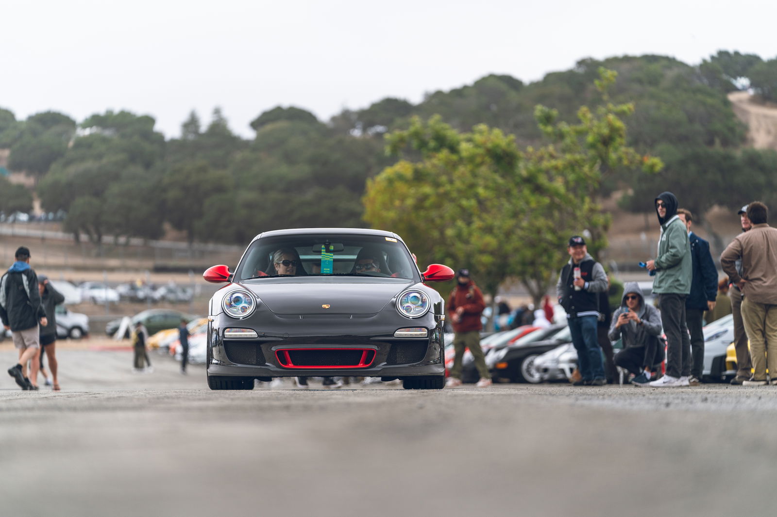 A 997 Porsche 911 GT3 RS arriving at Rennsport Reunion 7
